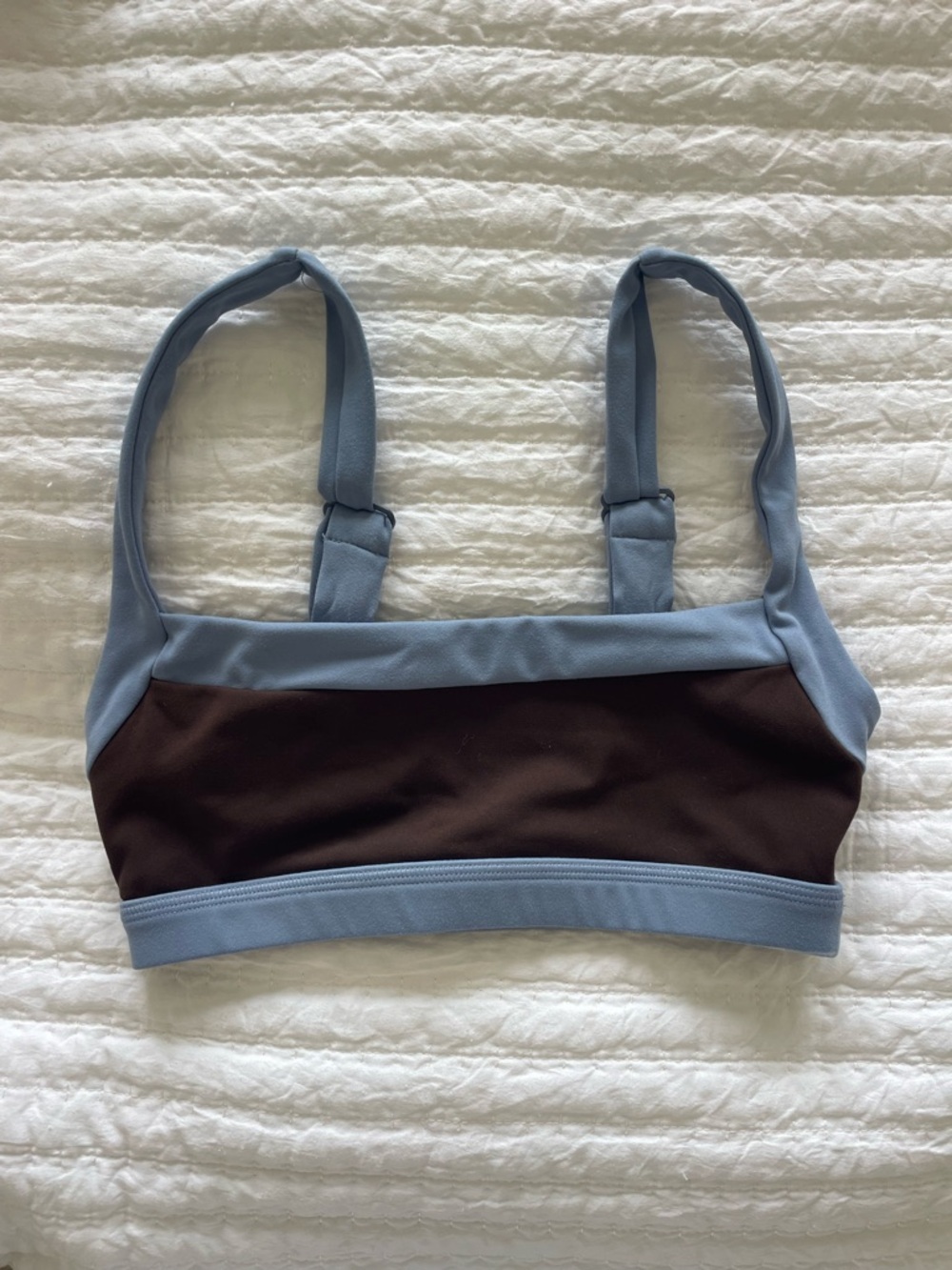 FORM Light Blue and Brown Sports Bra